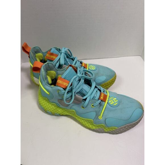 Adidas James Harden Vol. 6 Pulse Aqua Solar 1/2 Dozen Men’s Size 8.5 Sneakers - Picture 1 of 6